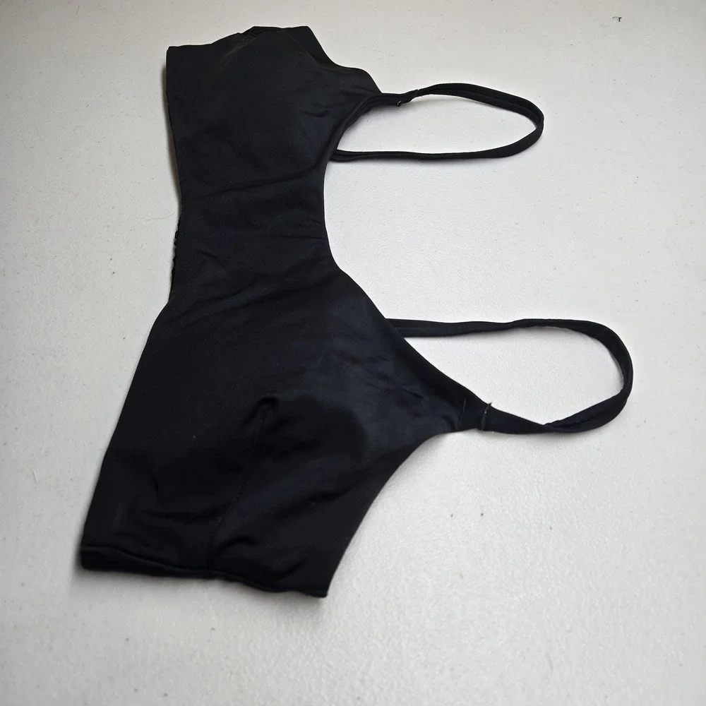 Aerie Women Bra XL‎ Black Scoop Adjustable Strap Bralette Wireless